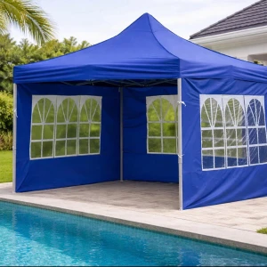 💙NYTT & FINT PARTYTÄLT 💙PAVILJONG Vettentåligt. Klarar oväntade regnskurar.  - 💙Nytt  & plomberat festligt paviljong/tält. *blått  med fönster. Passar till  kalaset och bords  serveringen. Vettentåligt. Klarar oväntade regnskurar. *obesrbera inga pelare medföljer i paketet. Säljer endast  tältet, mätt: ca: 3M X2,7M, med torn, se enligt bilderna. Kan   Skickas med dhl, schenkers eller hämtas. Kontakta mig  här & gärna innan ett köp via Plick så frakten blir korrekt . Mvh Anna💙