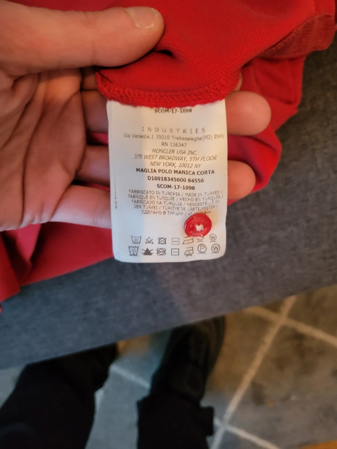 Röd Moncler pikét med logga - 3