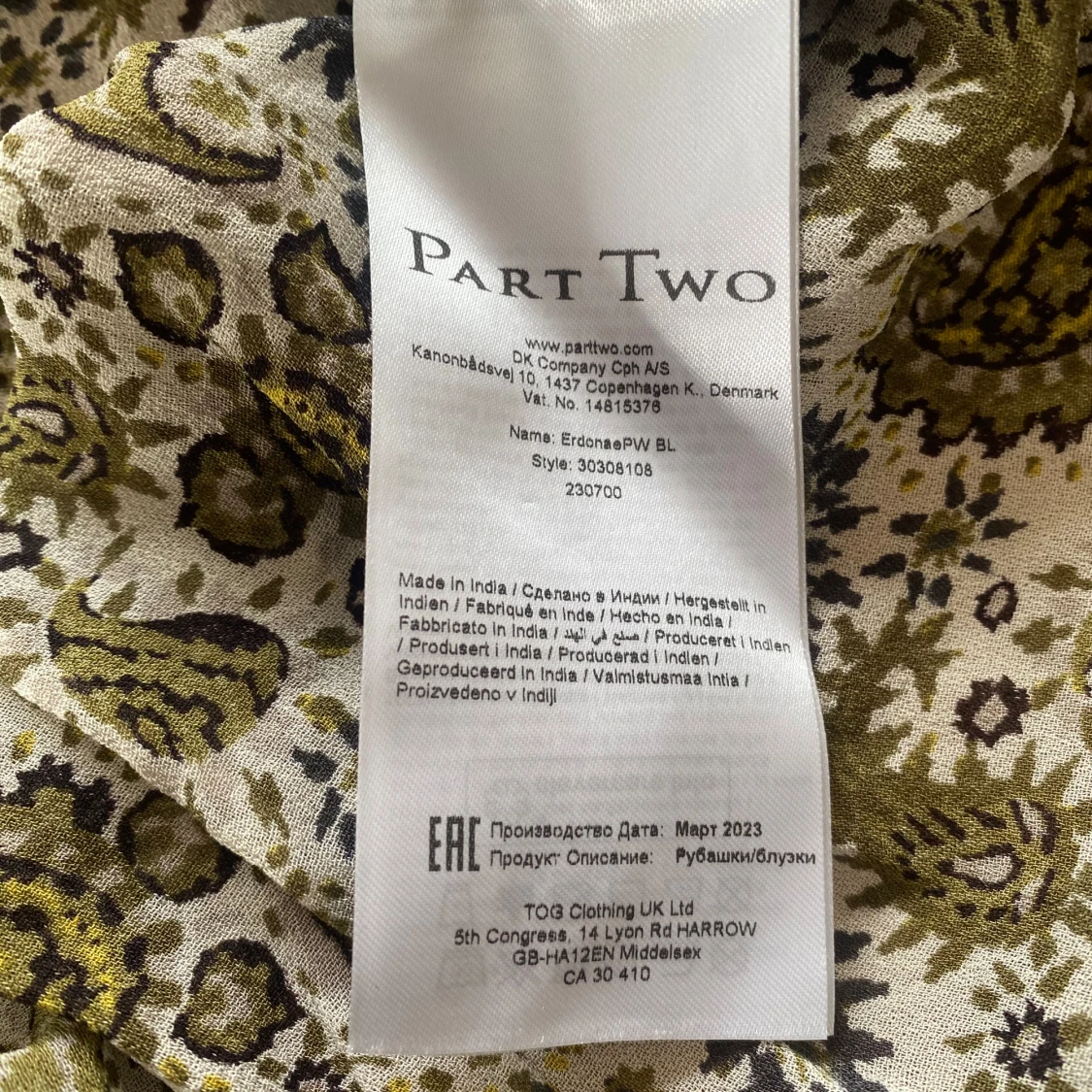 Mönstrad blus från Part Two, stl 38 - 4