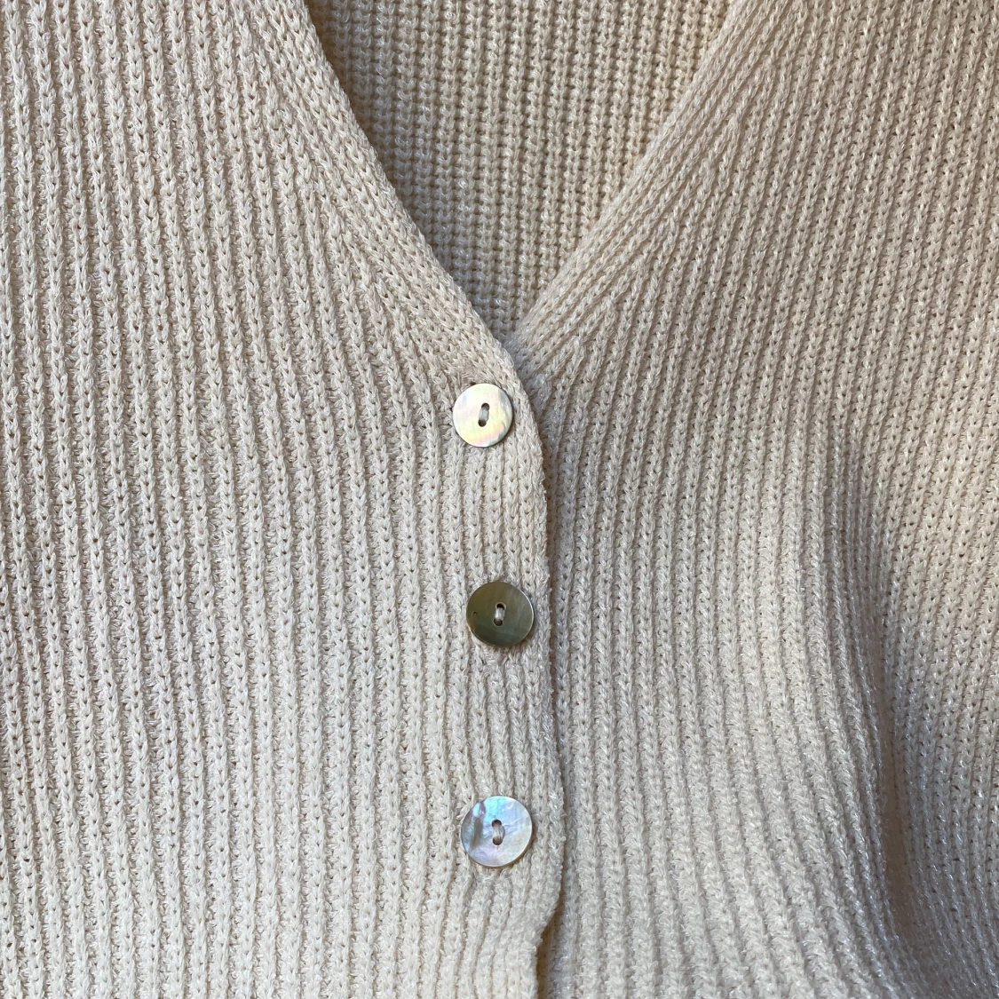 Stickad beige väst Zara  - 3