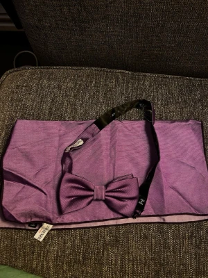 Lila näsduk med matchande fluga - Fluga med tillhörande näsduk från john henric