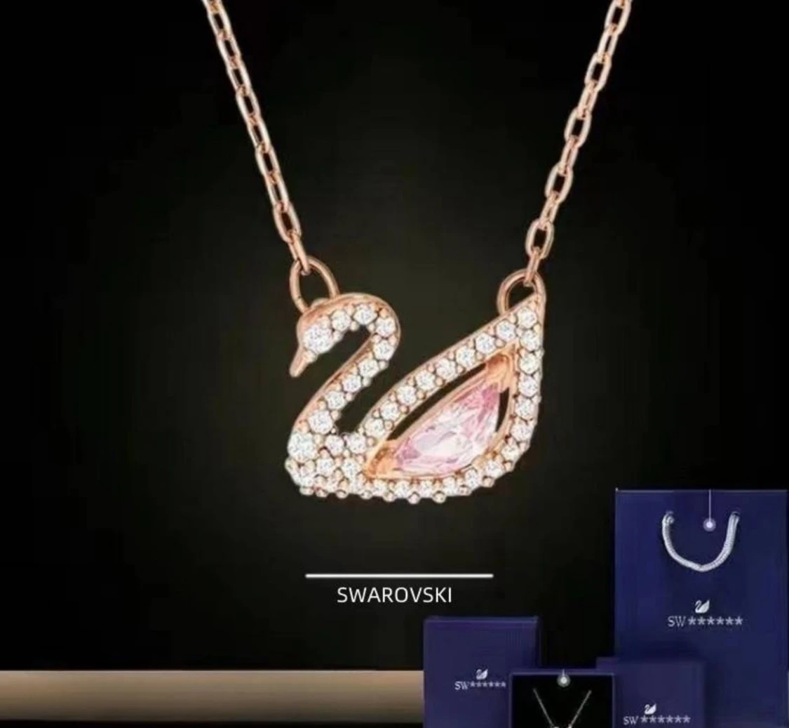Swarovski halsband med svanmotiv - 4