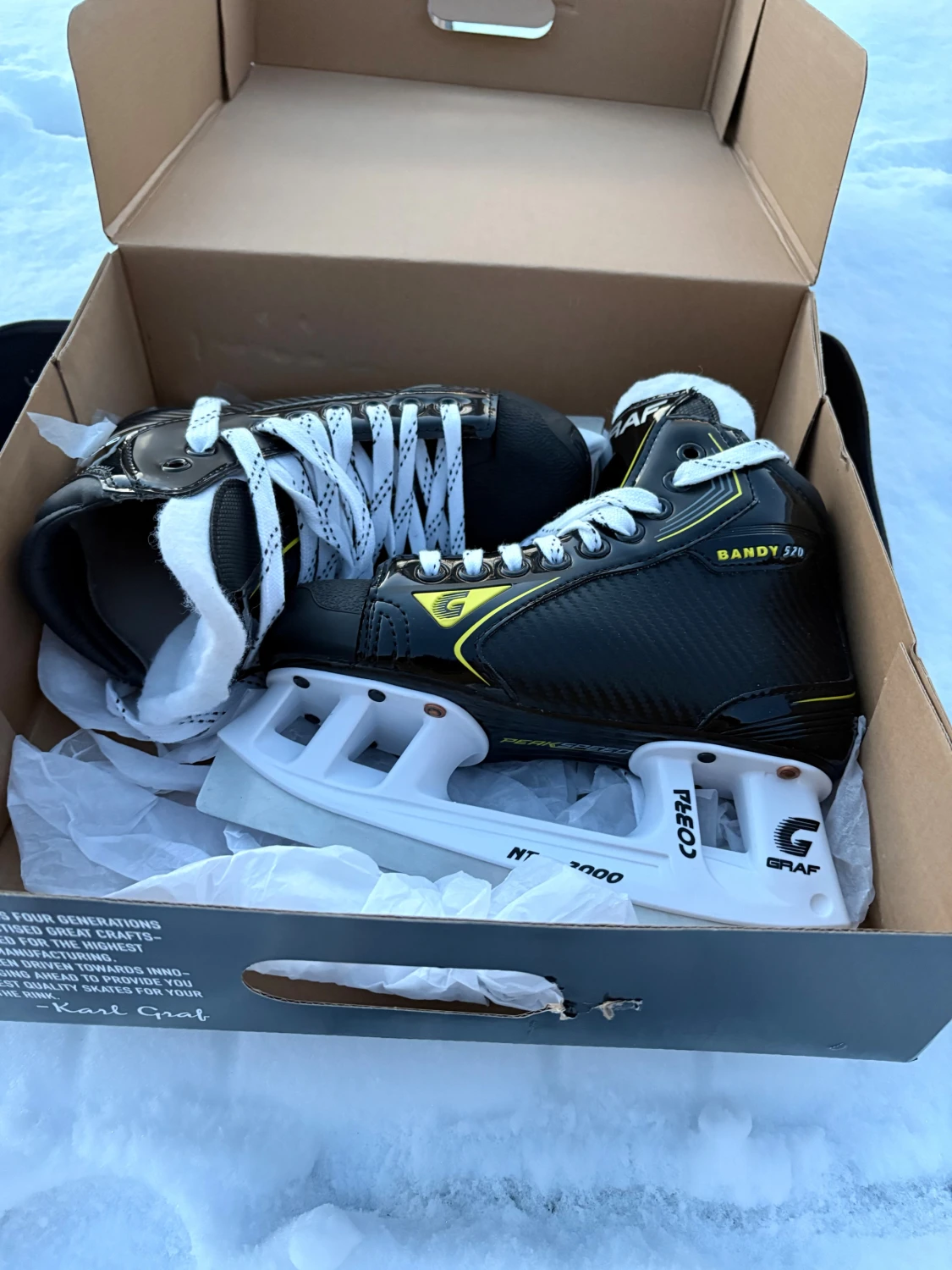 Graf Bandy 520 skridskor svart/gul - 1