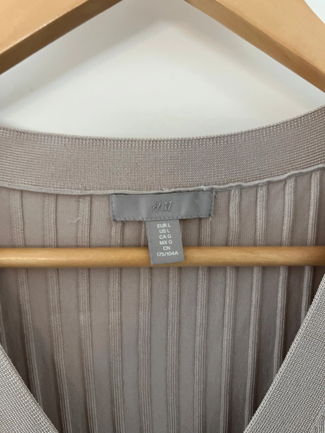 Beige ribbad långklänning H&M - 2