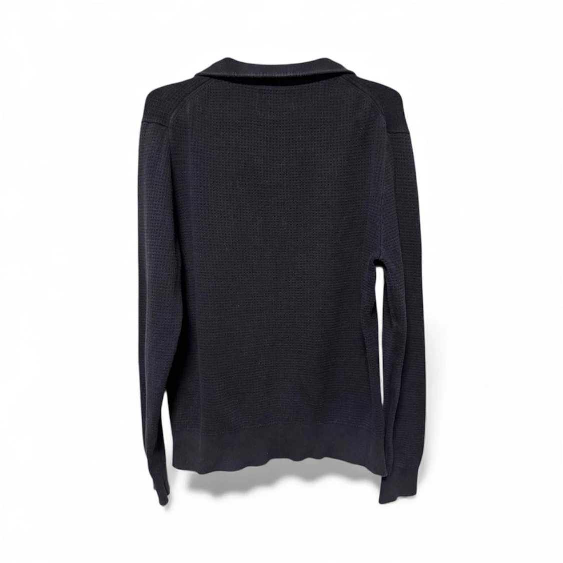 Mörkblå stickad half zip-tröja S - 1