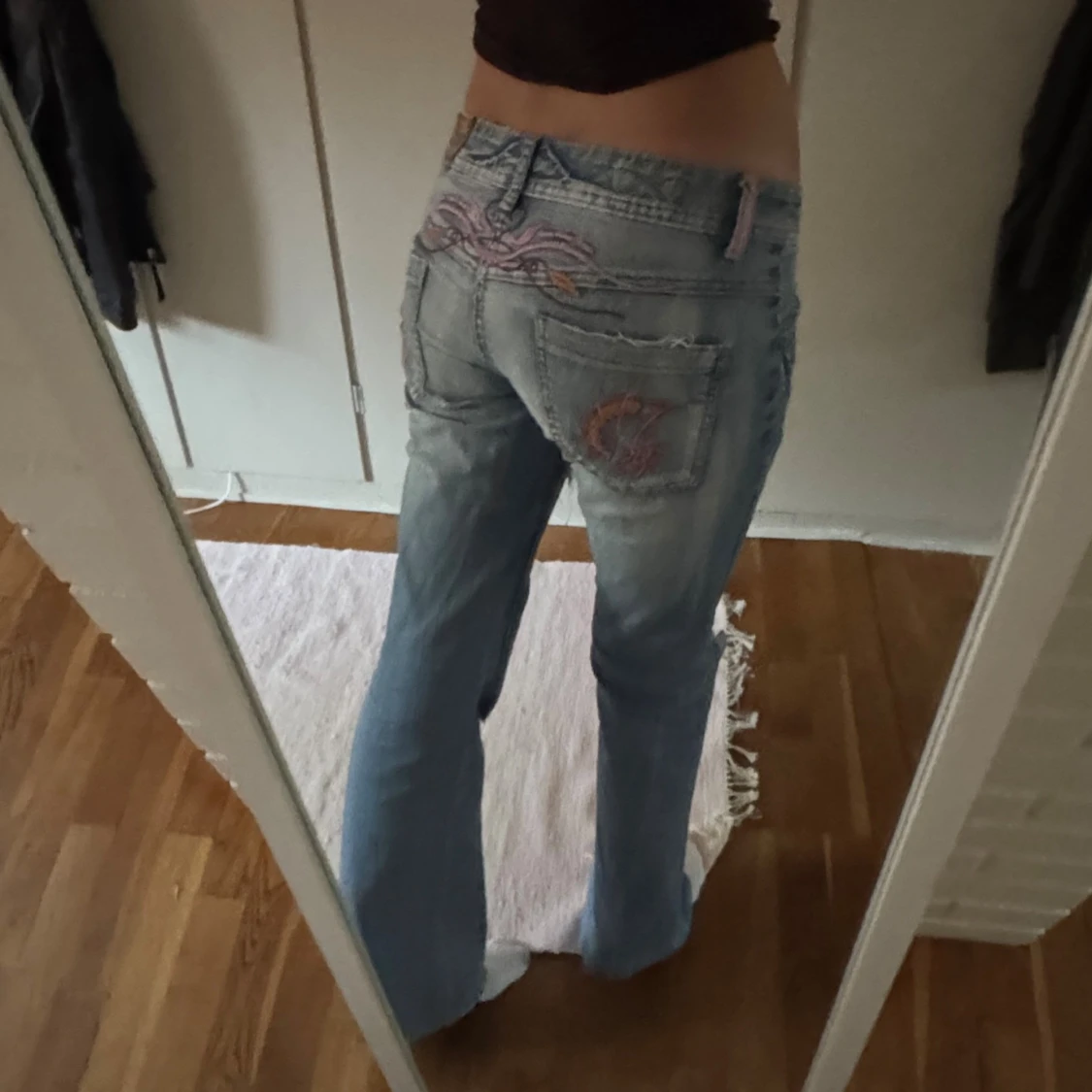 Lågmidjade vintage/retro bootcut jeans - 4