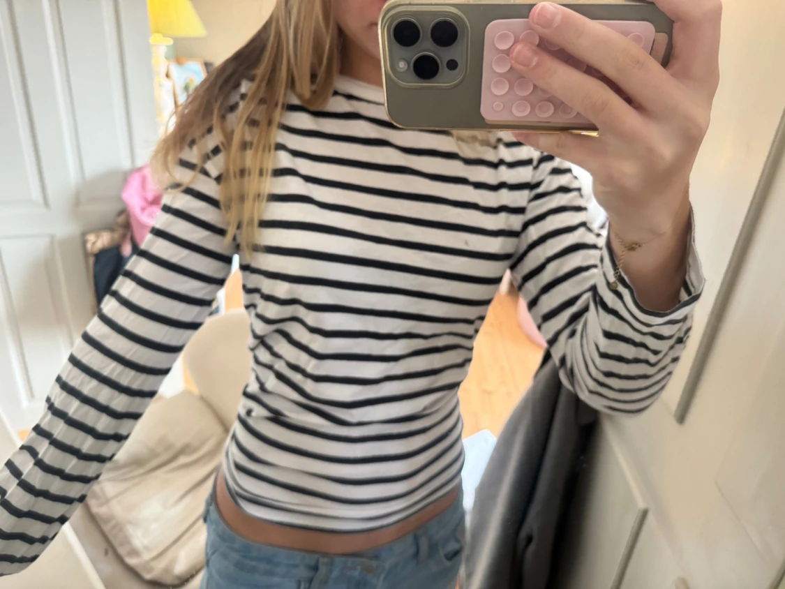 Randig långärmad tröja i bomull - 2