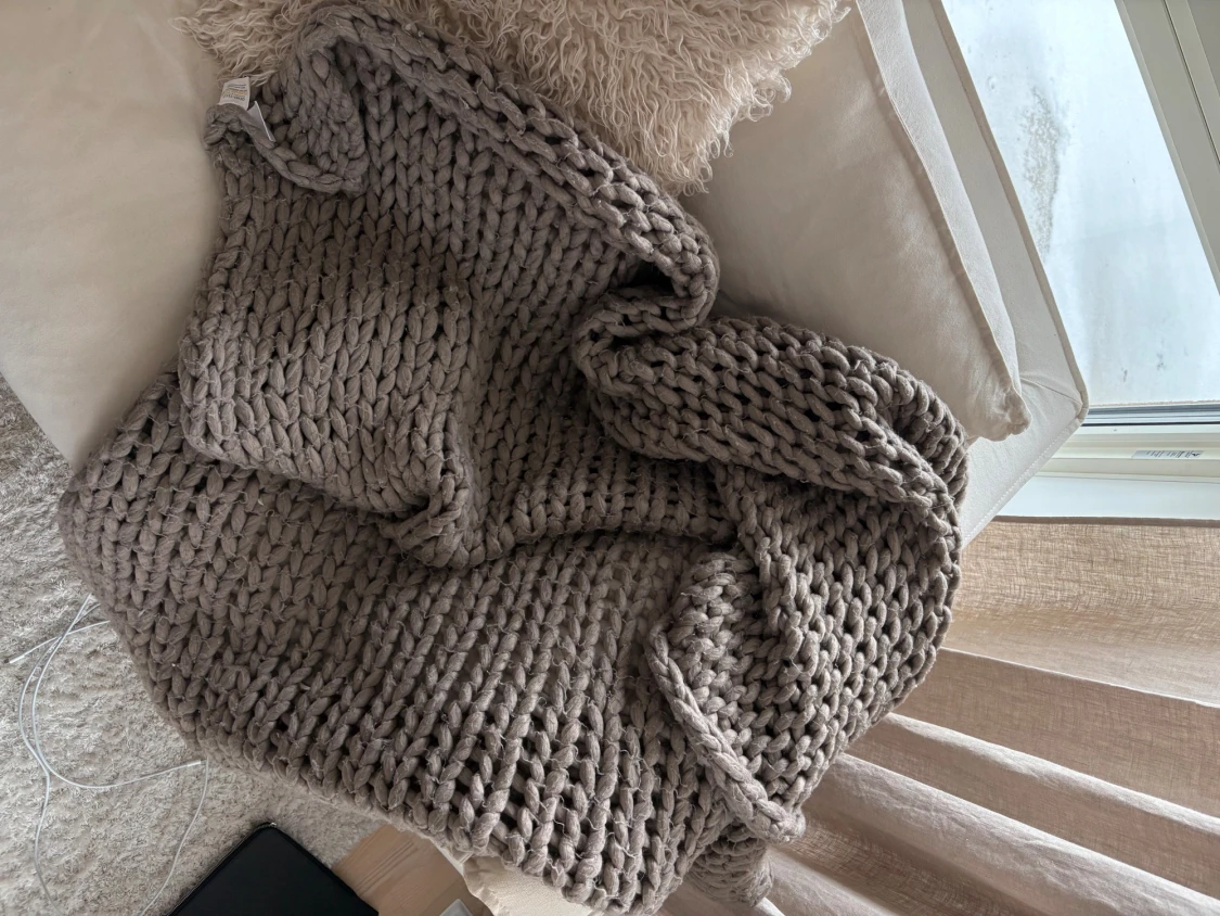 Storstickad pläd - 1