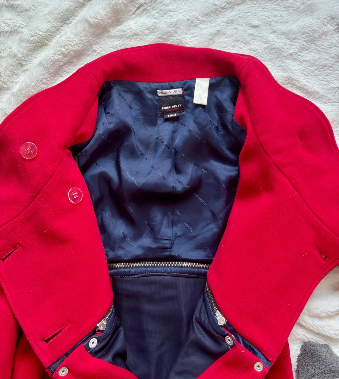 Röd kappa från Miss Sixty med puffärm - 2