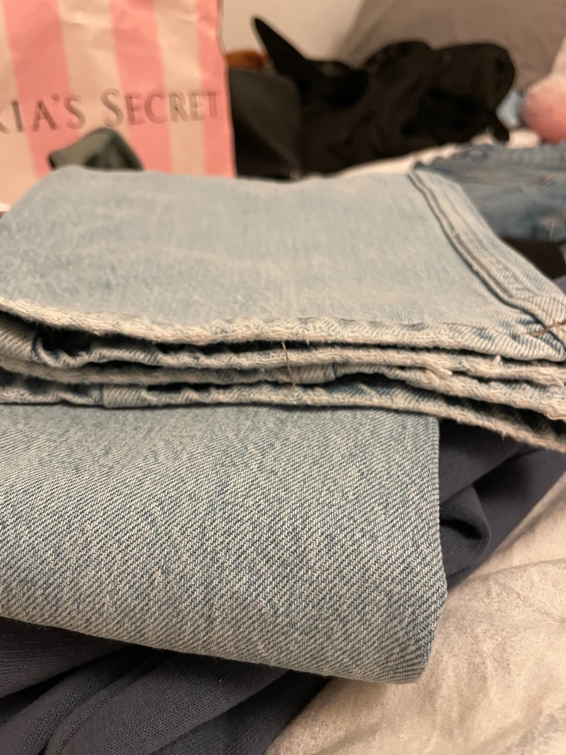 Ljusblå bootcut jeans med hög midja - 5