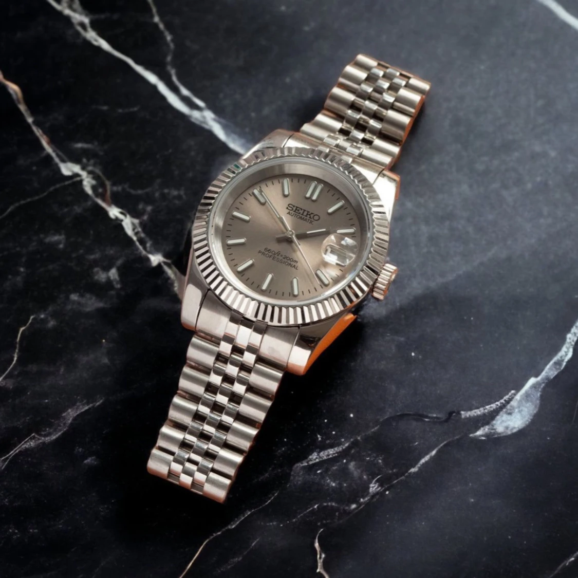 Seikmod automatisk klocka i silver - 2