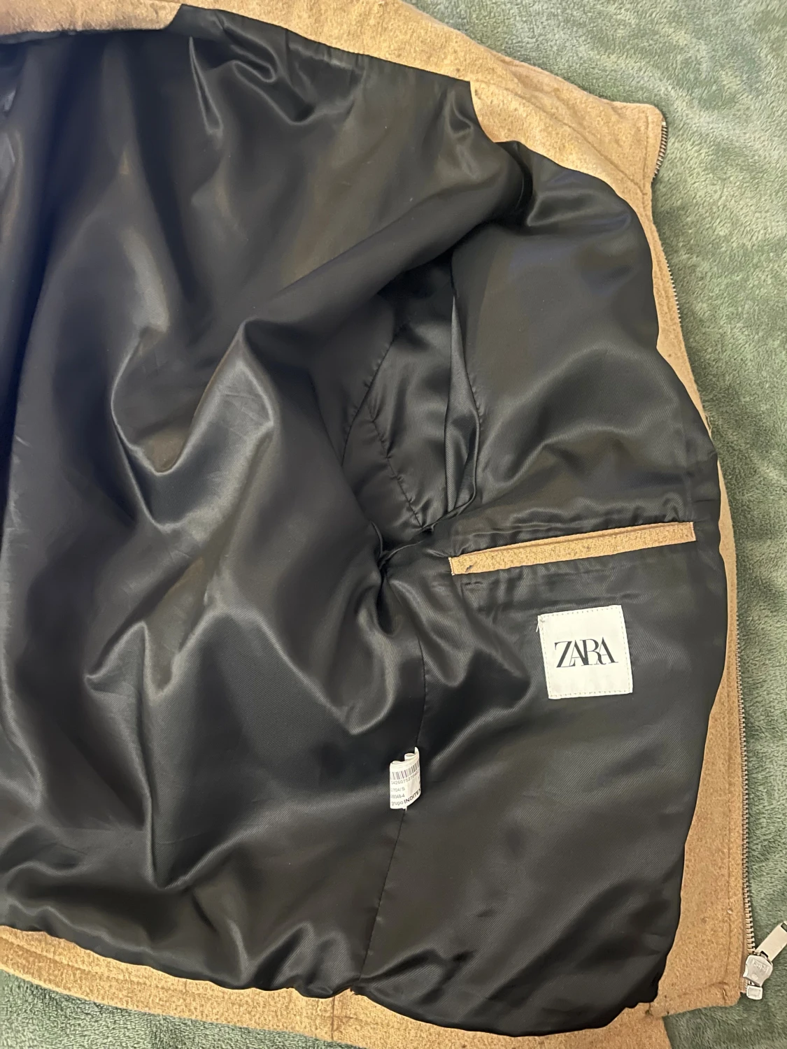 Beige ulljacka med dragkedja - 2