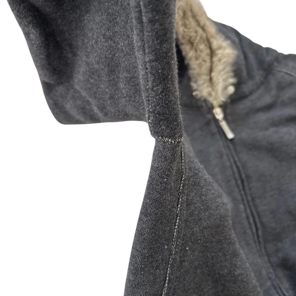 Burberry Black Label hoodie med päls - 6