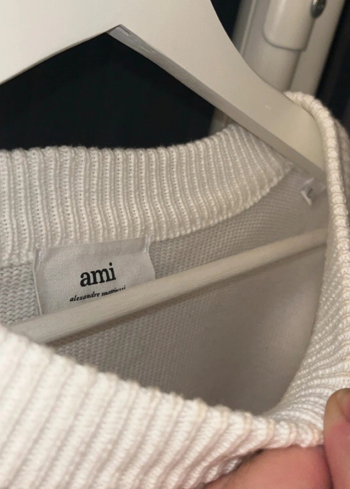 Vit stickad Ami Paris tröja - 3