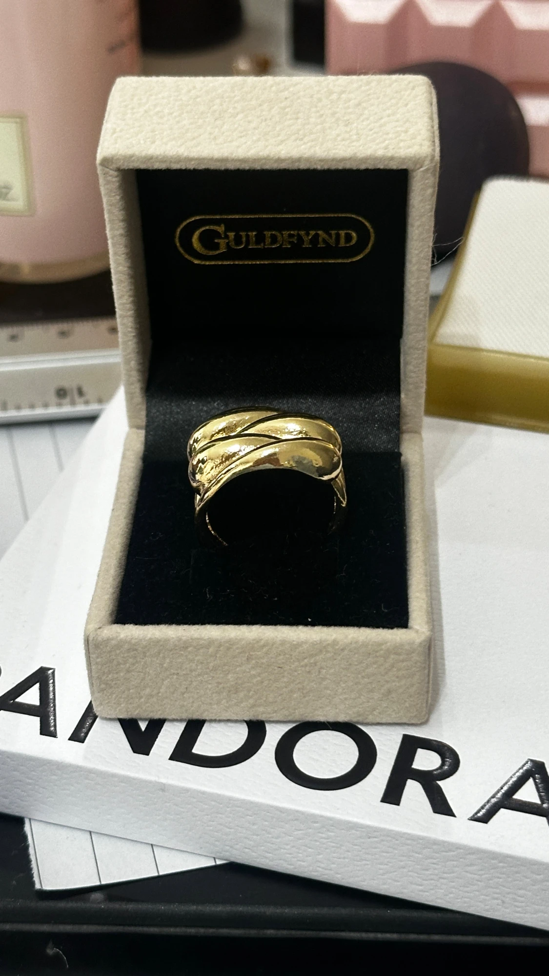 Guldpläterad ring - 1
