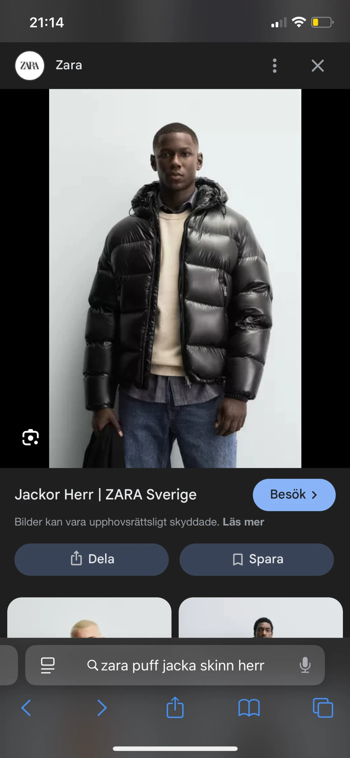 Svart pufferjacka från Zara - 1