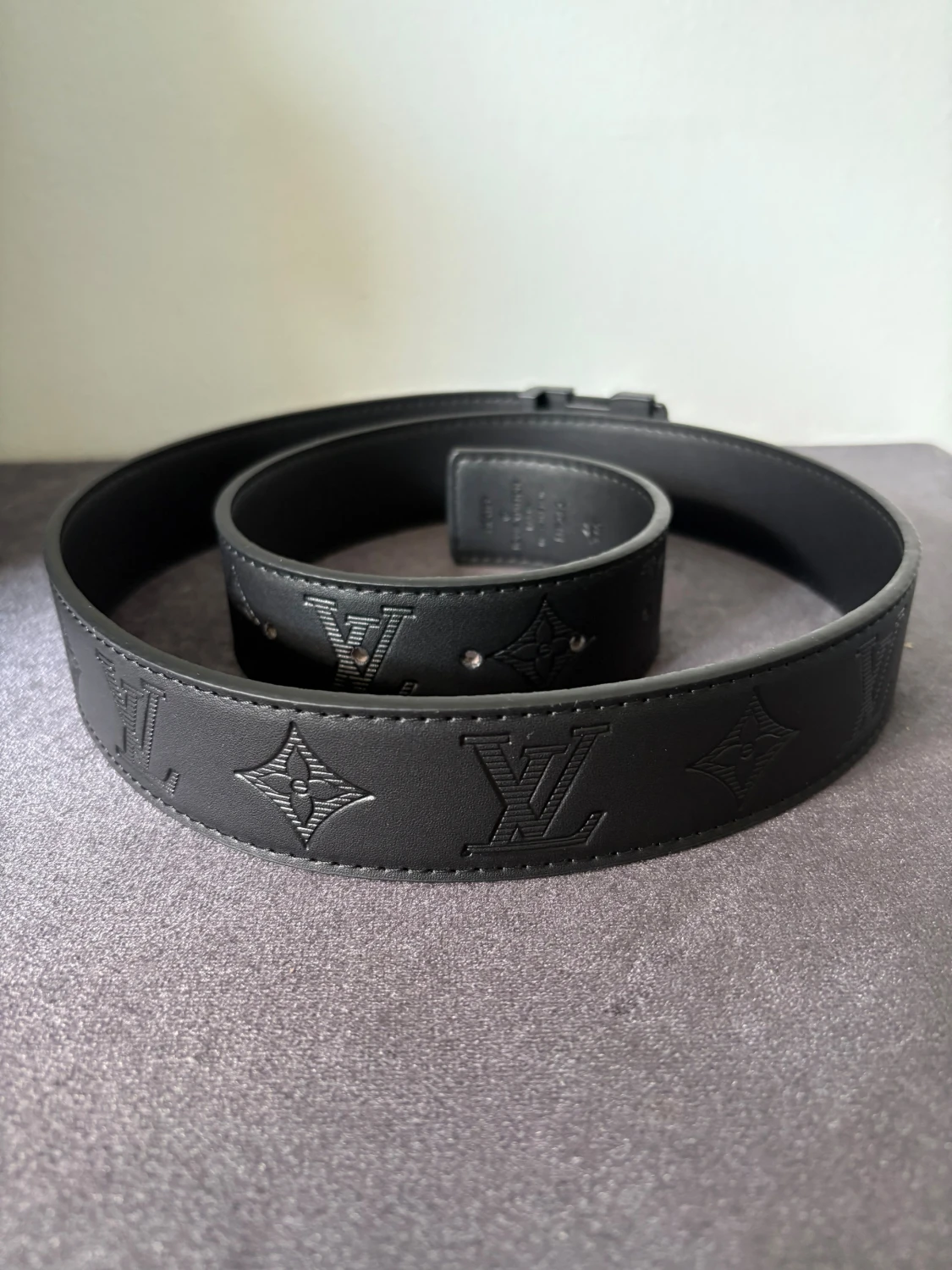 Svart Louis Vuitton skärp i skinn - 1