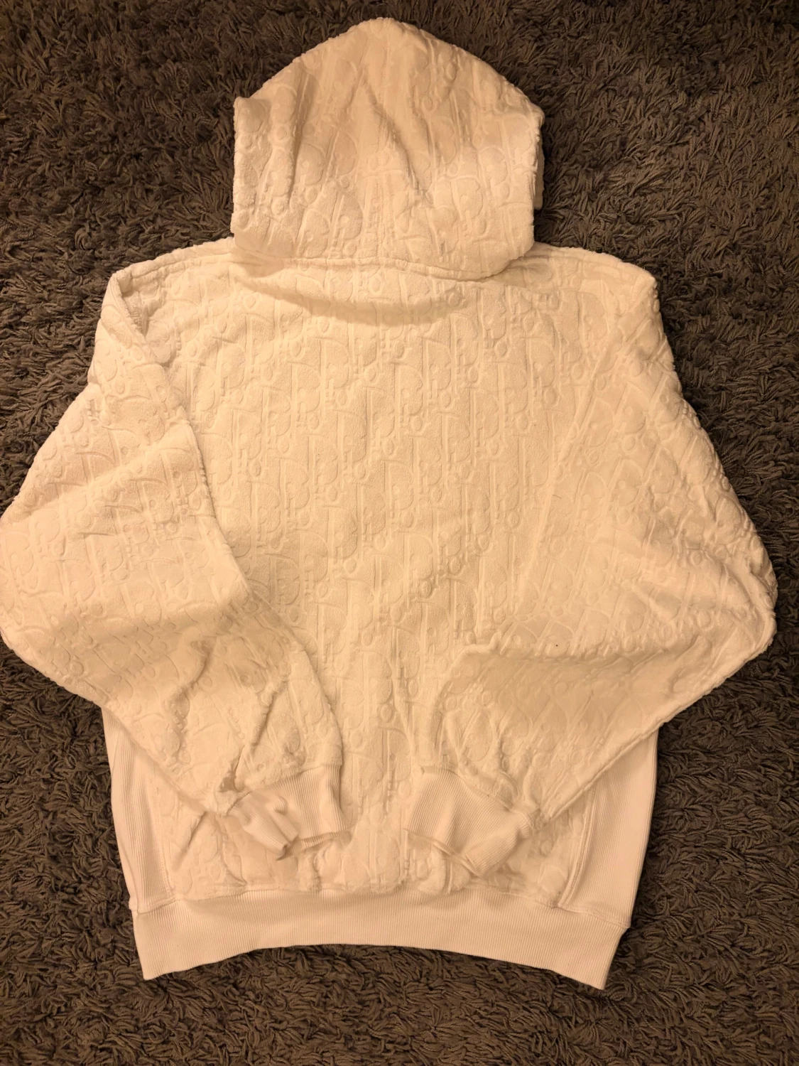 Vit  hoodie med monogram - 2