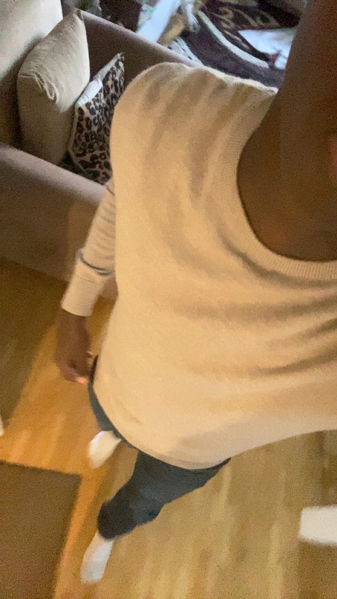 Beige stickad tröja John Henric S - 3