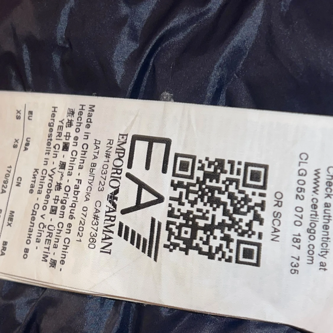 Mörkblå EA7 Emporio Armani pufferjacka - 4