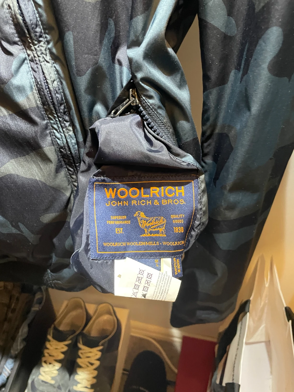 Blå camo Woolrich bomber  - 6