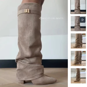 SÖKER!! Beige höga stövlar med gulddetalj - Söker dessa i storlek 38!