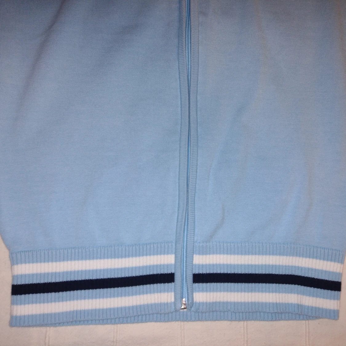 Ljusblå stickad y2k kofta med dragkedja, Y2K zip up sweater - M - 3