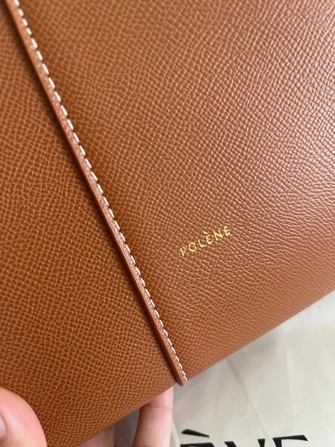 Polène brun handväska i skinn - 3