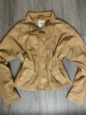 Abercrombie & Fitch Beige Leather Jacket - - In very good condition, size EU 42 / XL but fits smaller sizes more