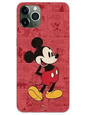 Mobilskal musse -  ett unikt rött skal med Mickey Mouse-motiv..