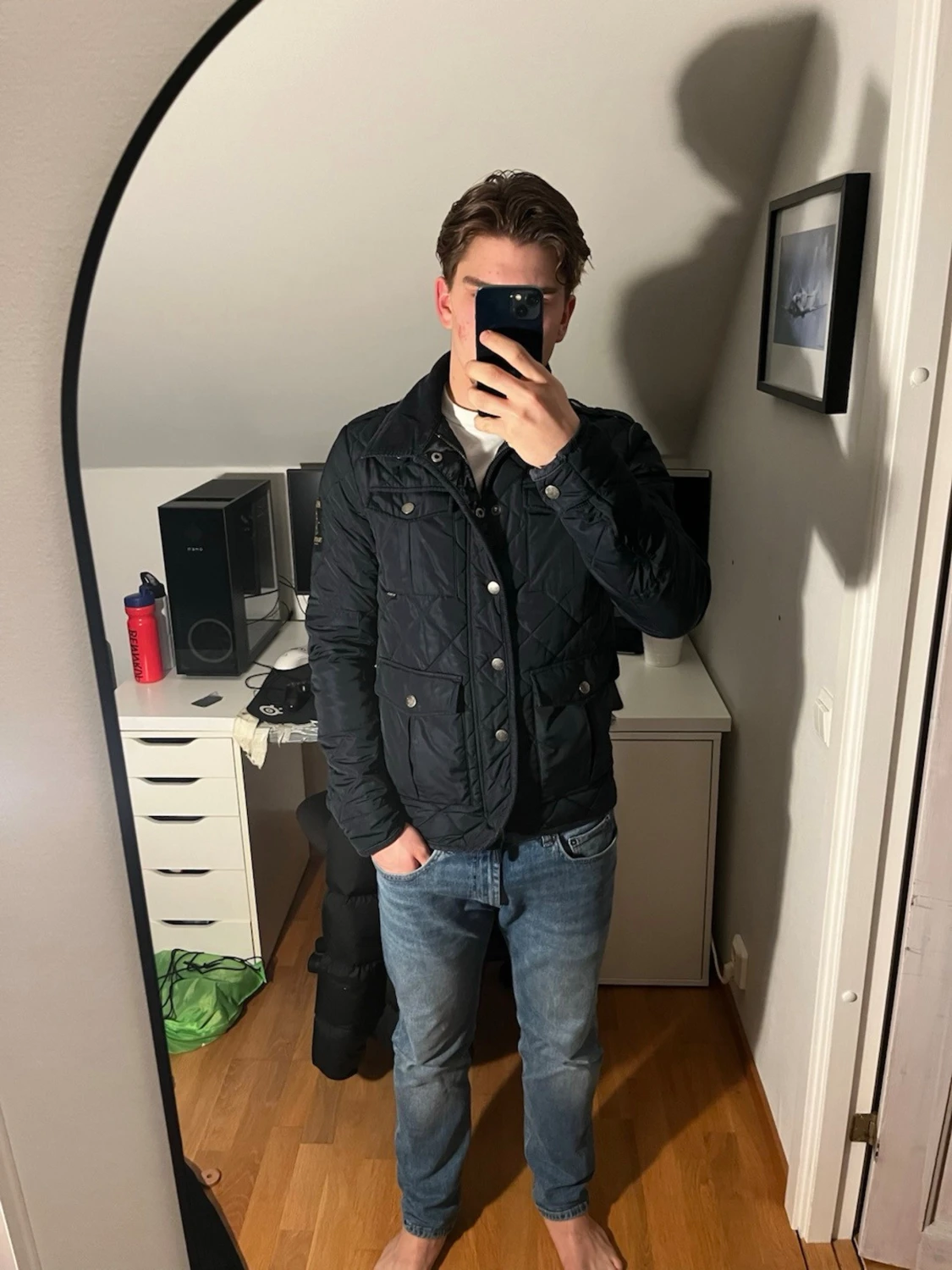 Mörkblå quiltad jacka från Morris - 5