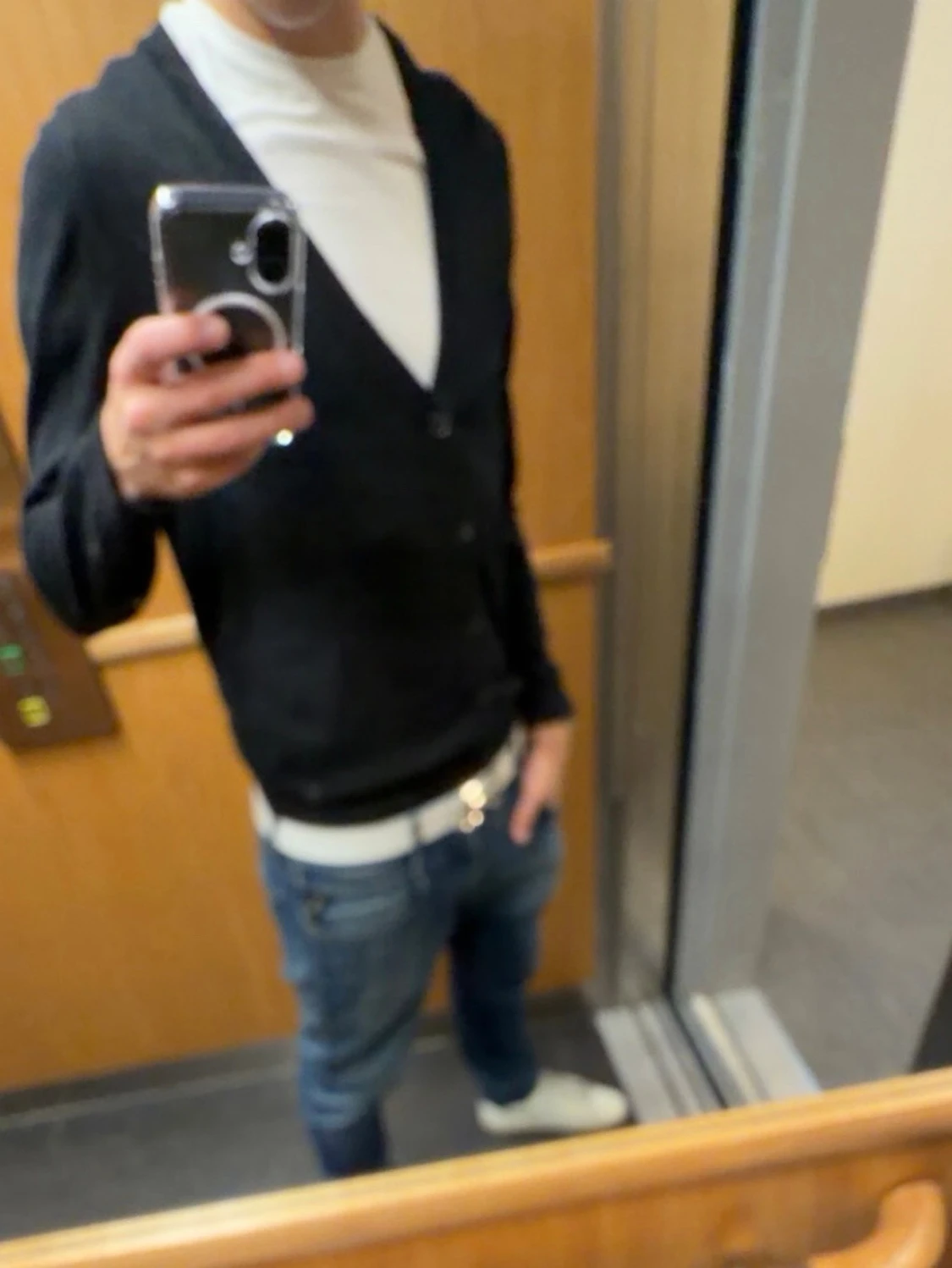 Svart stickad cardigan - 1