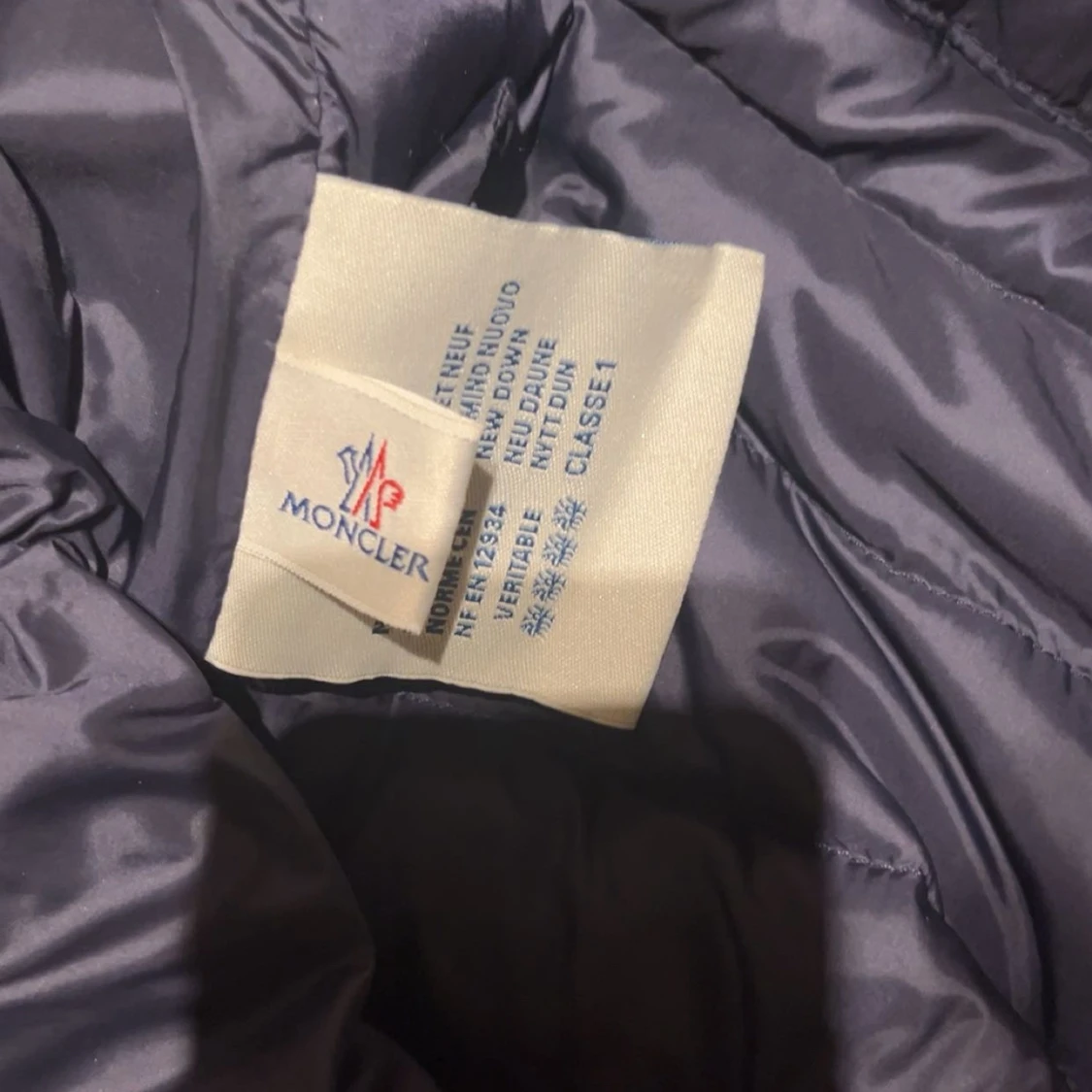 Mörkblå Moncler dunjacka med huva - 4