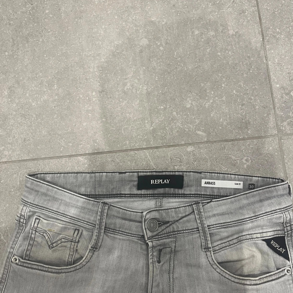 Replay Anbass ljusgrå slim jeans - 1