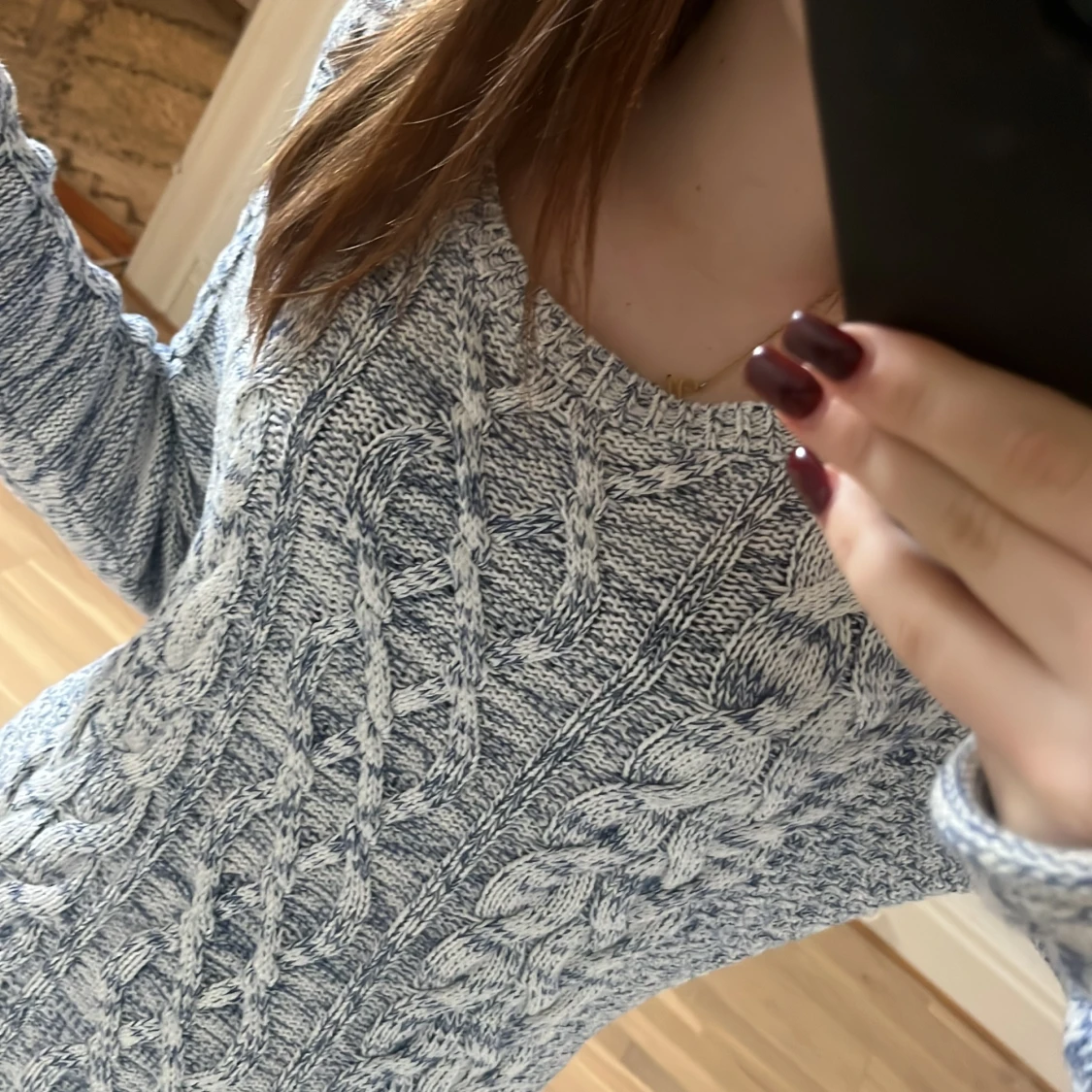 Blåvit stickad tröja från L.O.G.G. - 1