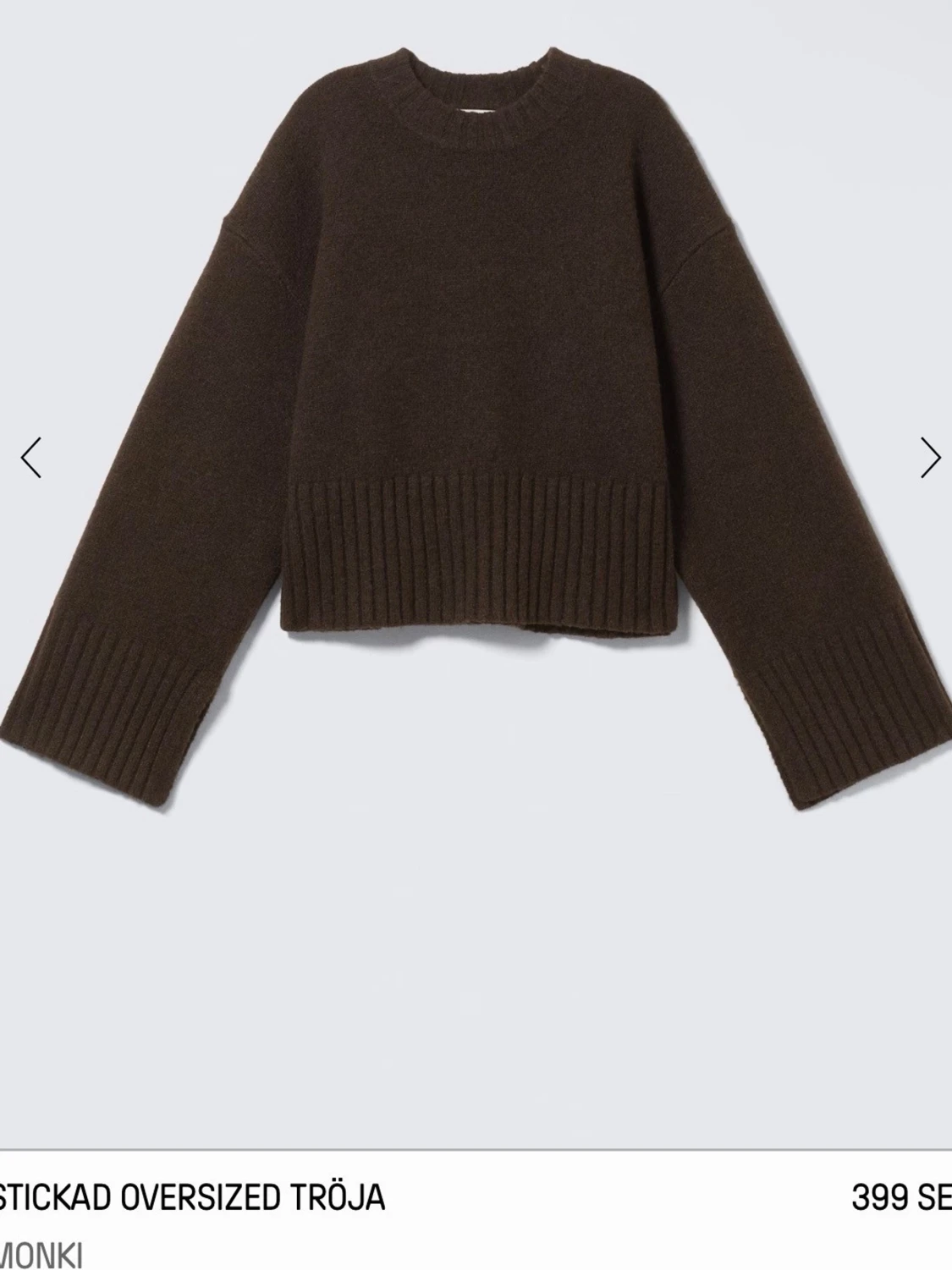 Mörkbrun oversized stickad tröja
