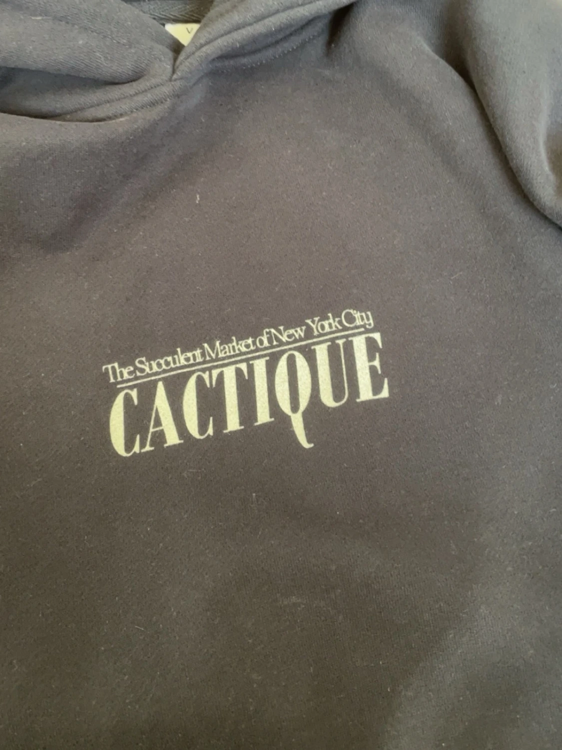 Mörkblå hoodie med tryck Cactique - 1