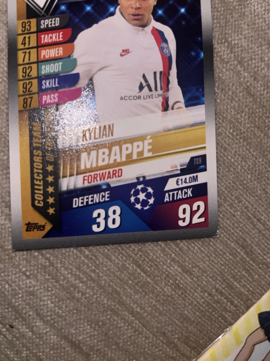 Match Attax Kylian Mbappé kort