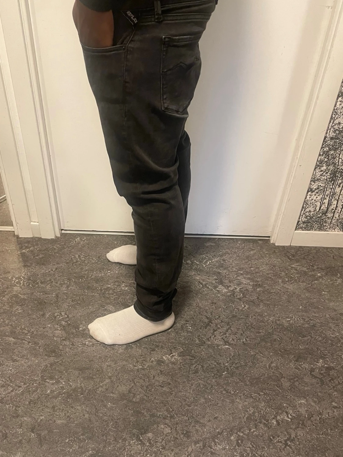 Svarta slim fit jeans - 1