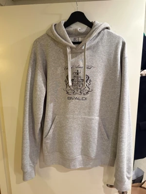 Grå hoodie från Bvaldi - Grå hoodie från Bvaldi. Storlek M, sparsamt använd och är i bra skick. Nypris 899, mitt pris: 475. Kom gärna med bud och frågor!