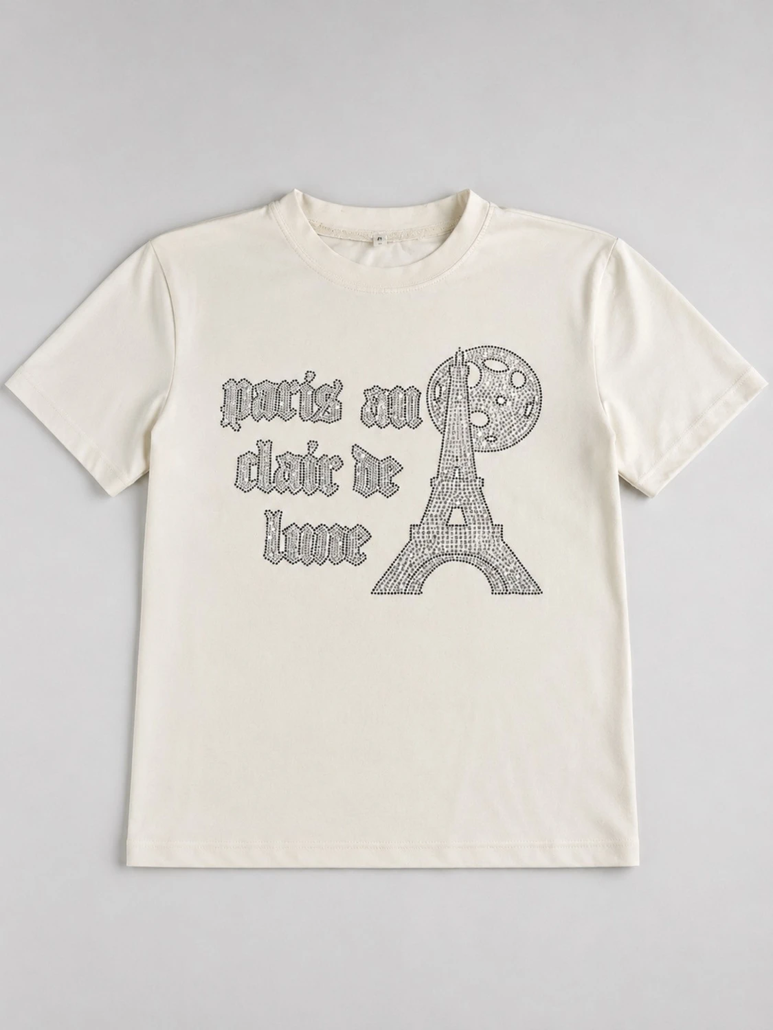 Vit t-shirt med Bling Lucid Paris-tryck
