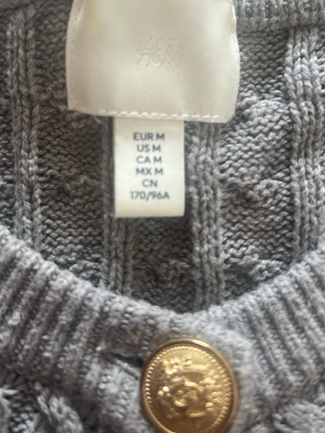 Grå kabelstickad kofta H&M - 1