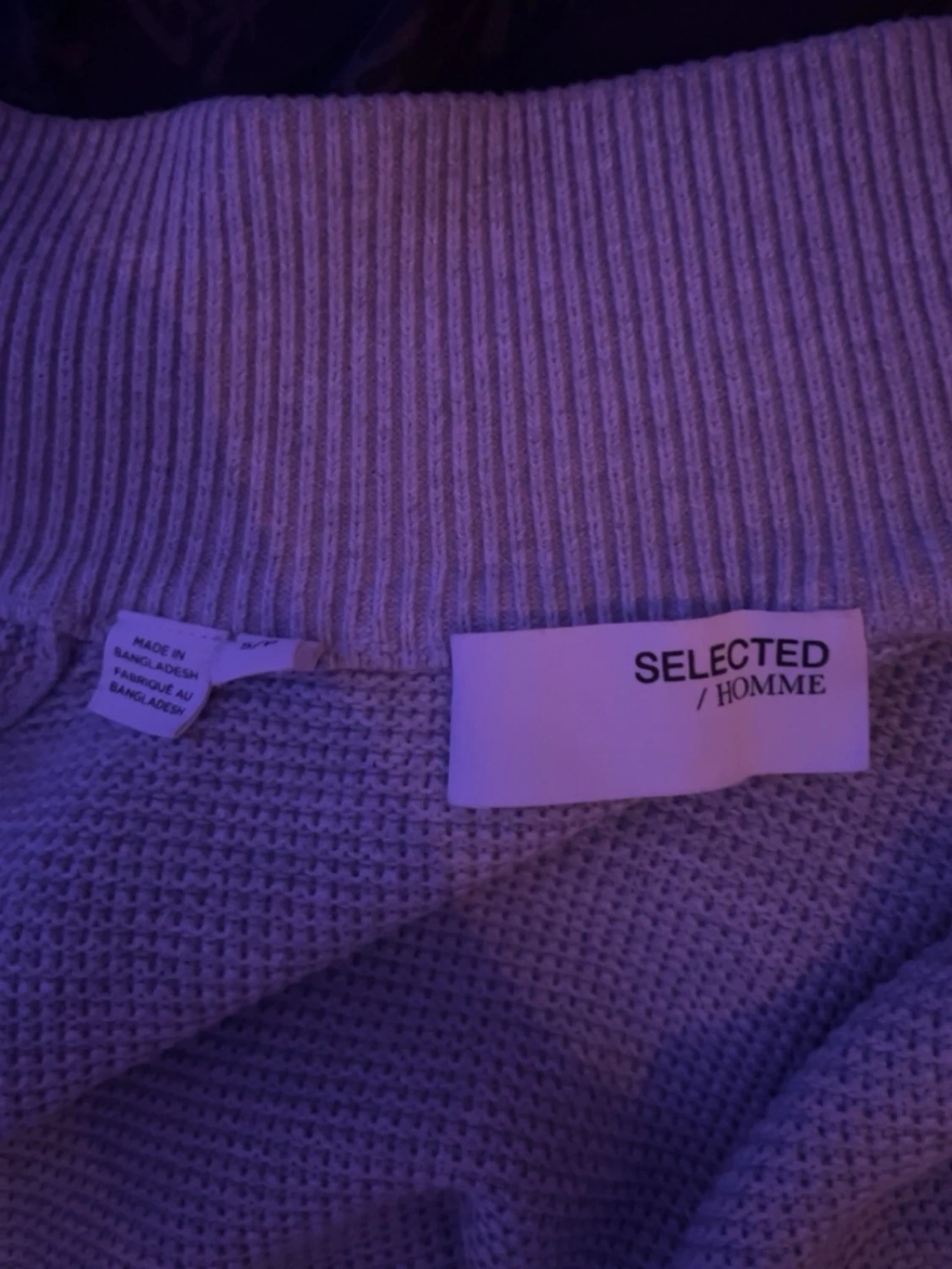 Ljusgrå stickad hoodie med dragkedja - 3