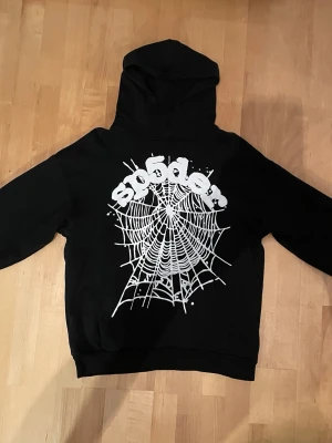 Spider Hoodie - Svart Spider Hoodie i mycket bra skick. Den är av ett skönt och behagligt material och sitter bra. Fick tröjan av en kompis för något år sen utan kvitto, så kan tyvärr inte ”garantera” någon äkthet. Det står L i tröjan men den sitter något mer som en M enligt mig.