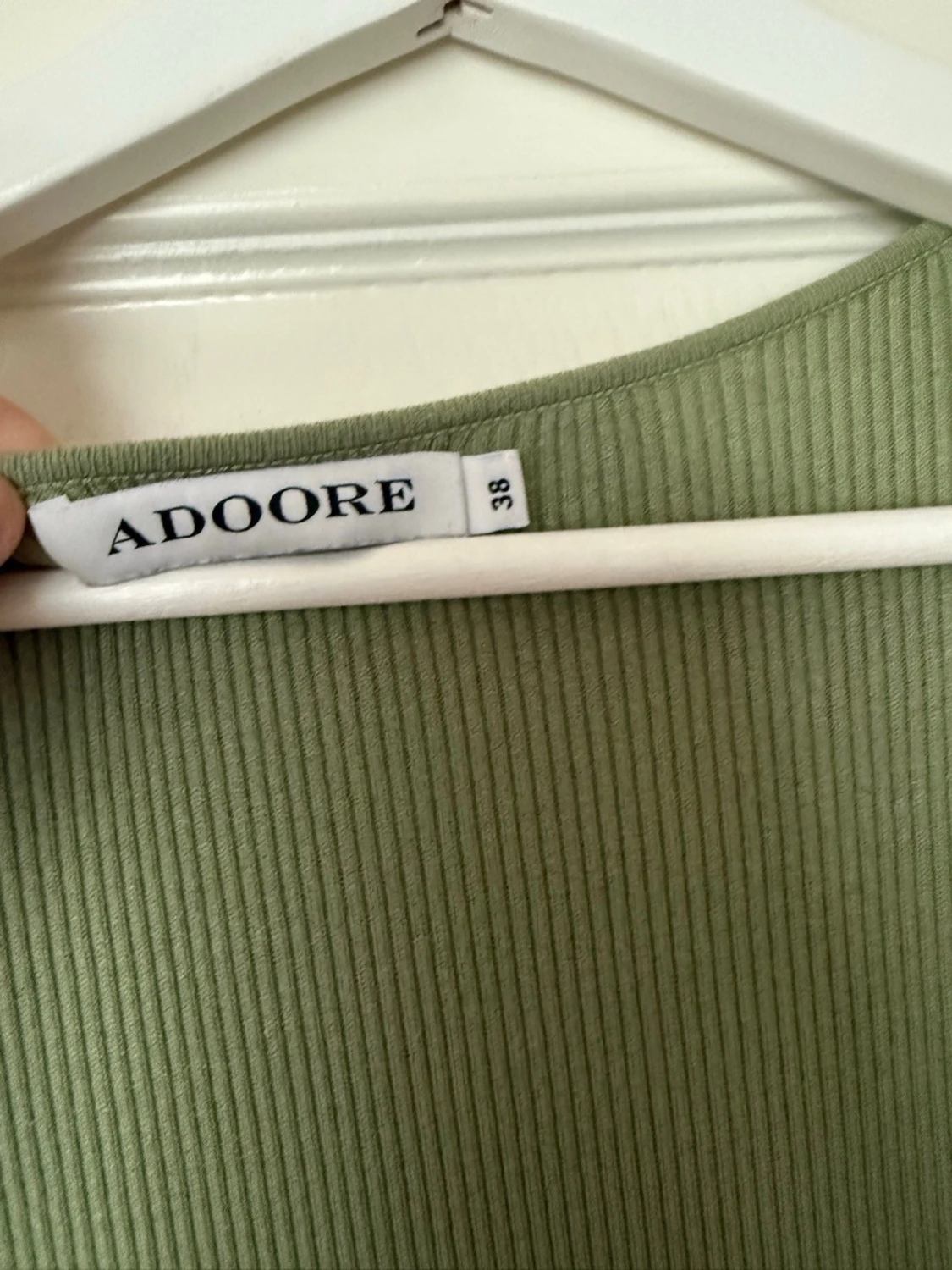 Grön ribbad långklänning Adoore - 1