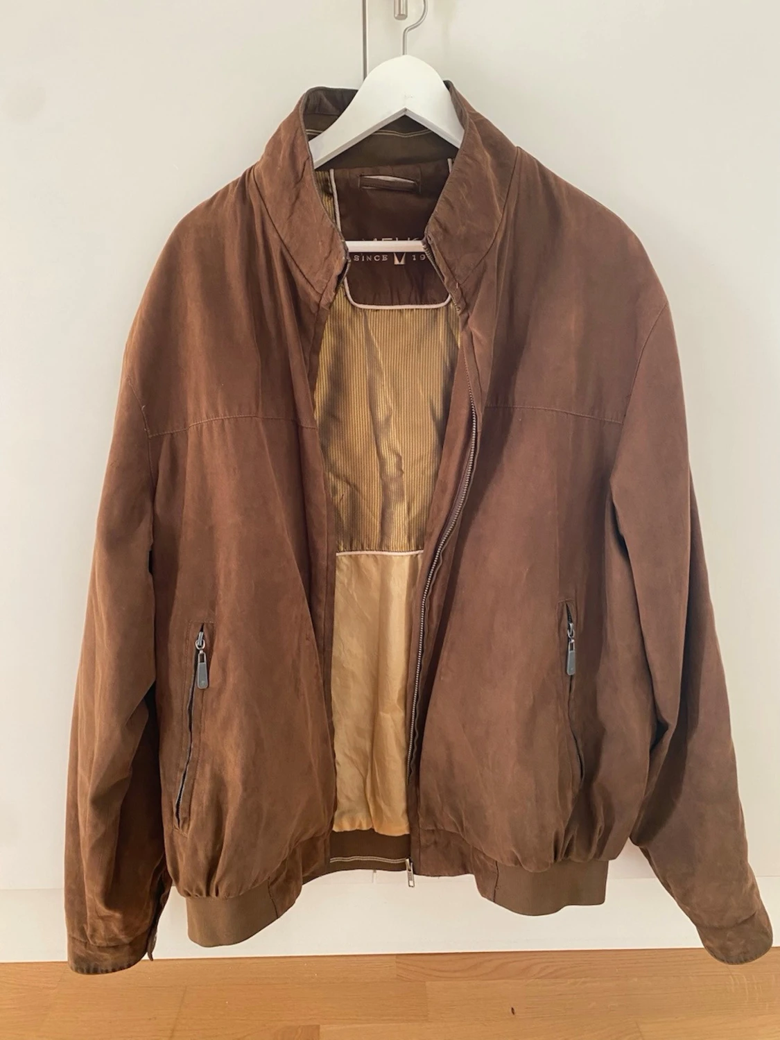 Brun vintage jacka i mocka - 2