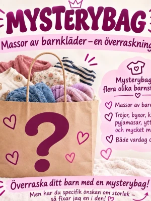 Mystery bag med massa kläder - Rensa garderoben med en rolig mystery bag! 💖( tjejkläder) Här på bilderna får du en liten sneak peak på  kläderna man kan få! ( värt för priset)   Du får:  * 👕 13 plagg i storlek 134/140 * En blandning av t.ex. toppar, tröjor, byxor, kjolar, klänningar eller andra plagg. * Alla plagg är i fint begagnat skick (några kan ha nån liten skavank eller fläck som förhoppningsvis går bort, men de flesta är i jättebra skick) * Perfekt om du vill förnya garderoben till ett bra pris! Värde: över 1000 