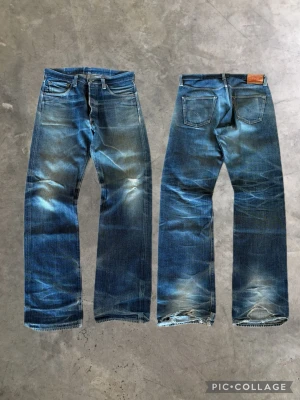 1990’s Japanese selvedge Levis 501or - Tjeka! Säljer ett par sjukt snygga Levis 501or | Passform: Straight/ Bootcut | Storlek: W34 | Mått: Midja 43 cm, Ytterbenslängd 112 cm Benöppning 22cm | Obs, lite fläckar men ha i åtanke att det är ett vintage plagg. Vore tacksamt att slippa returer pga fläckar eller ”defekter”.