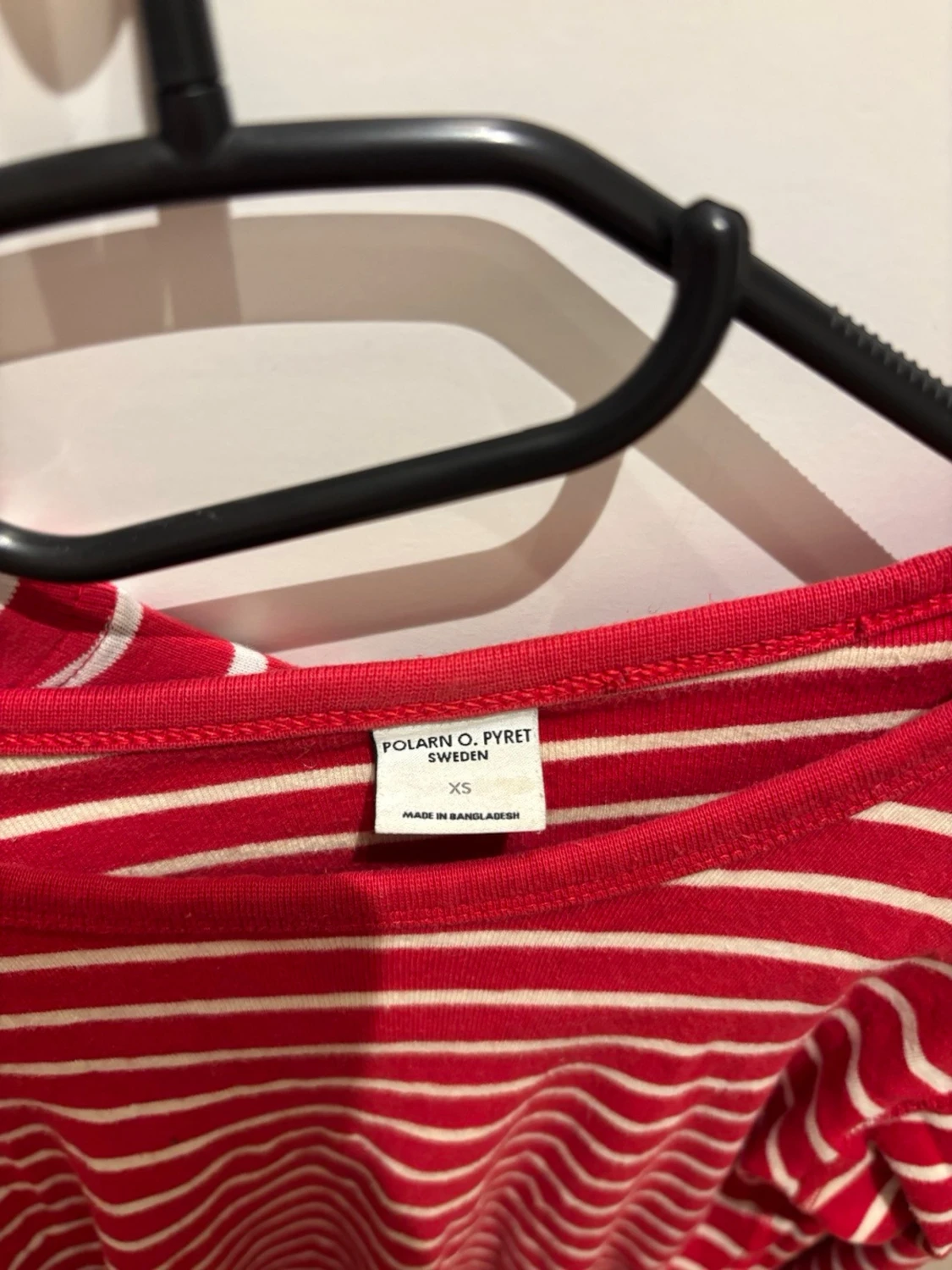 Rödvit randig pyjamas set Polarn O. Pyret XS - 2