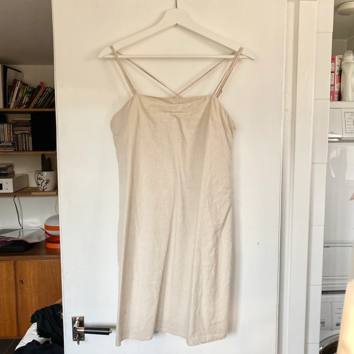 Kort linneklänning - 90